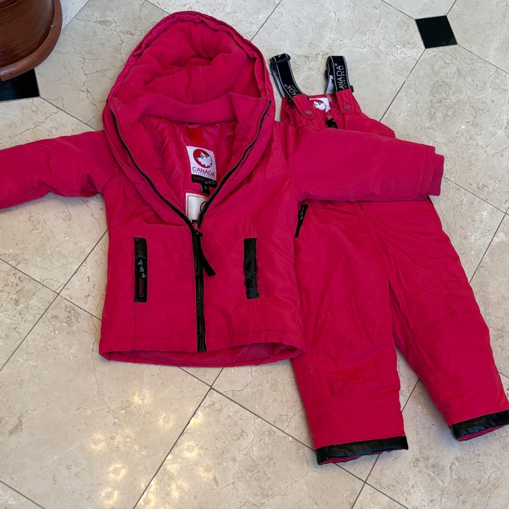 Canada weather gear Pink Kids Overalls and coat